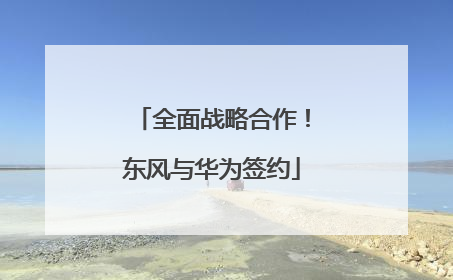 全面战略合作！东风与华为签约